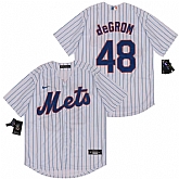 Mets 48 Jacob deGrom White 2020 Nike Cool Base Jersey,baseball caps,new era cap wholesale,wholesale hats